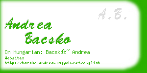 andrea bacsko business card